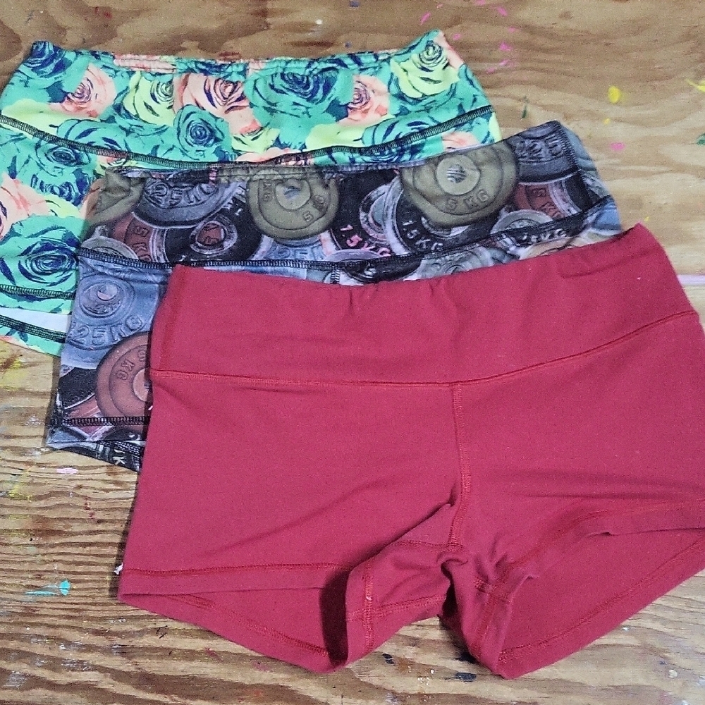 Fleo Women's Athletic Shorts - Red, Floral, Graphic 3 for 1 OG Original